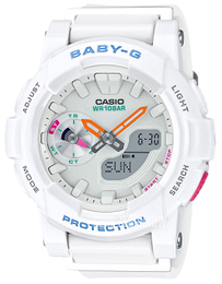 Casio Baby-G Biały/Żywica z tworzywa sztucznego Ø44 mm BGA-185-7AER