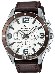 Casio Edifice Biały/Skóra Ø47 mm EFR-553L-7BVUEF