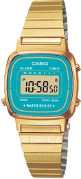 Casio Collection Ekran LCD/Stal w odcieniu złota LA-670WEGA-2EF