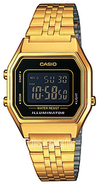 Casio Collection Ekran LCD/Stal w odcieniu złota 33.5x28.6 mm LA680WEGA-1BER