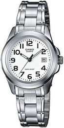 Casio Collection Biały/Stal Ø28 mm LTP-1259PD-7BEG