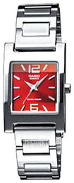 Casio Collection Czerwony/Stal LTP-1283PD-4A2EF