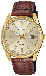 Casio Timeless Collection Żółte złoto/Skóra Ø44.2 mm MTP-1302PGL-9AVEF