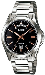 Casio Quartz Czarny/Stal Ø39.8 mm MTP-1370D-1A2VDF