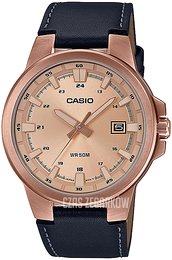 Casio Collection Różowe złoto/Skóra Ø41.5 mm MTP-E173RL-5AVEF
