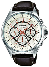 Casio Collection Biały/Skóra Ø47.5 mm MTP-E303L-7AVEF