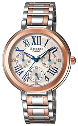 Casio Sheen Srebrny/Stal w kolorze różowego złota Ø34 mm SHE-3034SG-7AUER