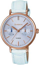 Casio Sheen Srebrny/Skóra Ø34 mm SHE-3054PGL-2AUER