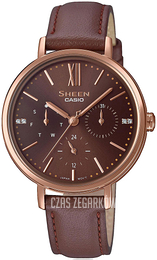 Casio Sheen Brązowy/Skóra Ø34 mm SHE-3064PGL-5AUER