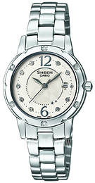 Casio Sheen Biały/Stal Ø28 mm SHE-4021D-7AEF