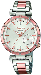 Casio Sheen Srebrny/Stal w kolorze różowego złota Ø34 mm SHE-4051SPG-7AUER