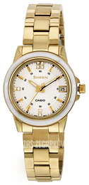 Casio Sheen Biały/Stal w odcieniu złota Ø31 mm SHE-4512G-7AUER
