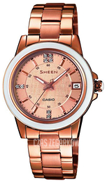 Casio Sheen Różowe złoto/Stal w kolorze różowego złota Ø31.2 mm SHE-4512PG-9AUER