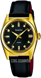 Casio Sheen Czarny/Skóra Ø28 mm SHE-4518GDL-1AUER