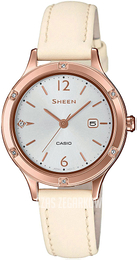 Casio Sheen Biały/Skóra Ø30 mm SHE-4533PGL-7AUER