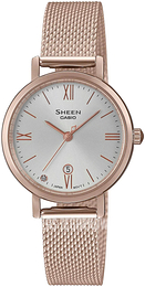 Casio Sheen Srebrny/Stal w kolorze różowego złota Ø28 mm SHE-4540CM-3AUER