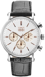 Cerruti 1881 Biały/Skóra Ø42 mm CRA110STR01BK