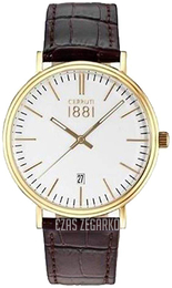 Cerruti 1881 Biały/Skóra Ø41 mm CRA111SG01BR