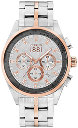 Cerruti 1881 Srebrny/Stal w kolorze różowego złota Ø44 mm CRA150STR04MRT