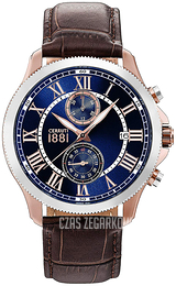 Cerruti 1881 Niebieski/Skóra Ø44 mm CRA152SRS03DB