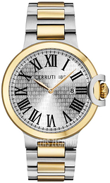 Cerruti 1881 Srebrny/Stal w odcieniu złota Ø43 mm CRA171STG04MGT