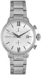 Cerruti 1881 Srebrny/Stal Ø45 mm CRA178SN04MS