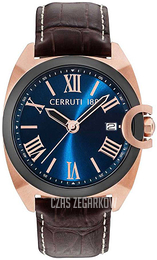 Cerruti 1881 Niebieski/Skóra Ø44 mm CRA183SRB03BR