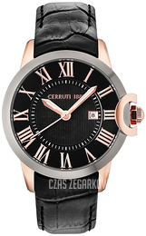 Cerruti 1881 Czarny/Skóra Ø44 mm CRA187SRU02BK