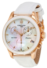Certina DS First Lady Biały/Skóra Ø38 mm C030.250.36.106.00