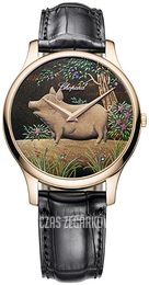 Chopard L.U.C Czarny/Skóra Ø39.5 mm 161902-5068