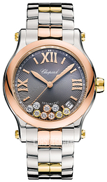 Chopard Happy Sport Szary/18 karatowe żółte złoto Ø36 mm 278559-9001