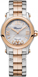 Chopard Happy Sport Biały/18 karatowe różowe złoto Ø30 mm 278573-6019