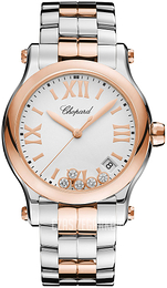 Chopard Happy Sport Biały/18 karatowe różowe złoto Ø36 mm 278582-6002