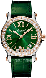 Chopard Happy Sport Zielony/Skóra Ø36 mm 278582-6007
