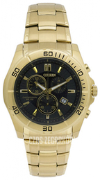 Citizen Dress Czarny/Stal w odcieniu złota Ø42 mm AN7102-54E