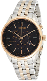 Citizen Eco Drive 180 Czarny/Stal w kolorze różowego złota Ø42 mm AT2144-54E