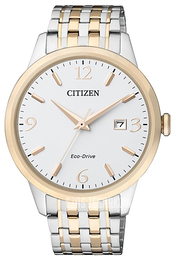 Citizen Eco Drive 180 Biały/Stal w odcieniu złota Ø40 mm BM7304-59A