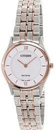 Citizen Eco Drive 180 Biały/Stal w kolorze różowego złota Ø26 mm EG3224-57A