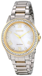 Citizen Drive Biały/Stal w odcieniu złota Ø34 mm EM0234-59D