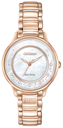 Citizen Eco Drive 180 Biały/Stal w kolorze różowego złota Ø30 mm EM0382-86D