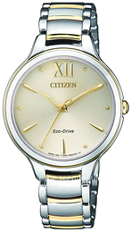 Citizen Elegance Beżowy/Stal w odcieniu złota Ø32 mm EM0554-82X