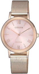 Citizen Eco Drive 180 Różowy/Stal w kolorze różowego złota Ø30 mm EM0576-80X