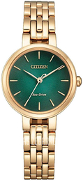 Citizen Eco Drive Zielony/Stal w kolorze różowego złota Ø28 mm EM0993-82Z