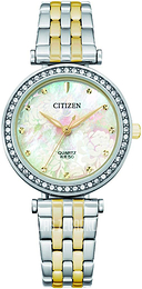 Citizen Elegance Biały/Stal w odcieniu złota Ø30 mm ER0214-54D