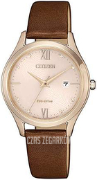 Citizen Elegance Różowe złoto/Skóra Ø30 mm EW2533-11X