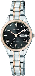 Citizen Czarny/Stal w kolorze różowego złota Ø26 mm EW3197-89EE