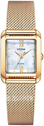 Citizen Eco Drive Biały/Stal w kolorze różowego złota Ø22 mm EW5593-64D