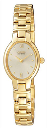 Citizen Elegance Ladies Beżowy/Stal w odcieniu złota Ø19 mm EW9552-51P