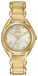 Citizen Eco Drive 180 Beżowy/Stal w odcieniu złota Ø30 mm FE2072-89A