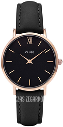 Cluse Minuit Czarny/Skóra Ø33 mm CL30022